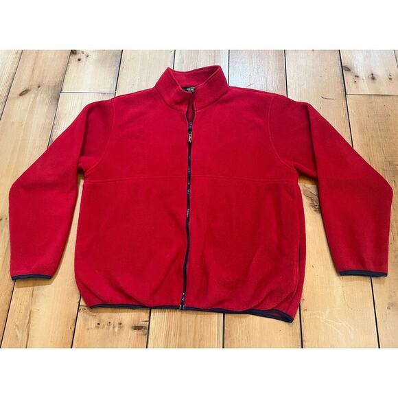 Vintage L.L. Bean Full Zip Men's Fleece Jacket. Pockets. Red. Size XL - Picture 1 of 8